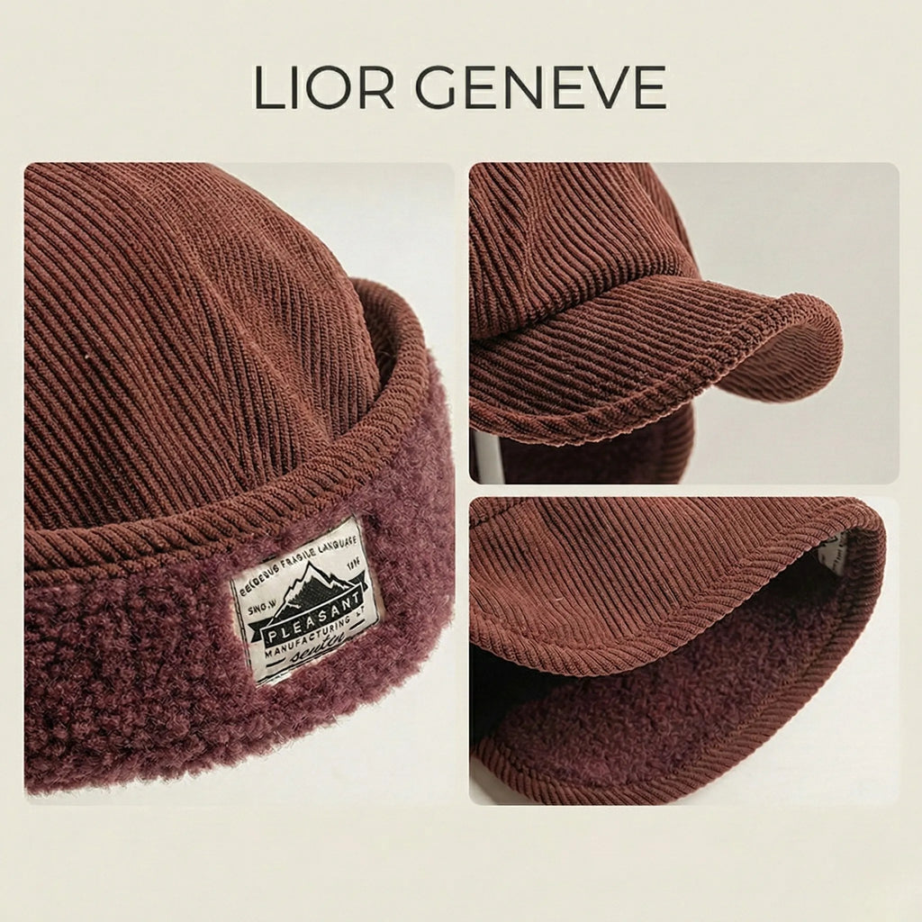 Sam | Bonnet d'hiver britannique côtelé avec cache-oreilles 