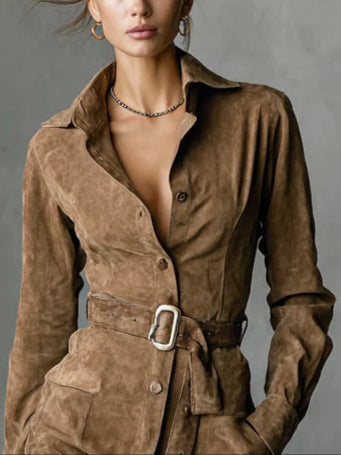 Robe chemise en daim Mila |