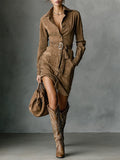 Robe chemise en daim Mila |