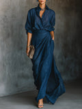 Celina | Robe chemise drapée