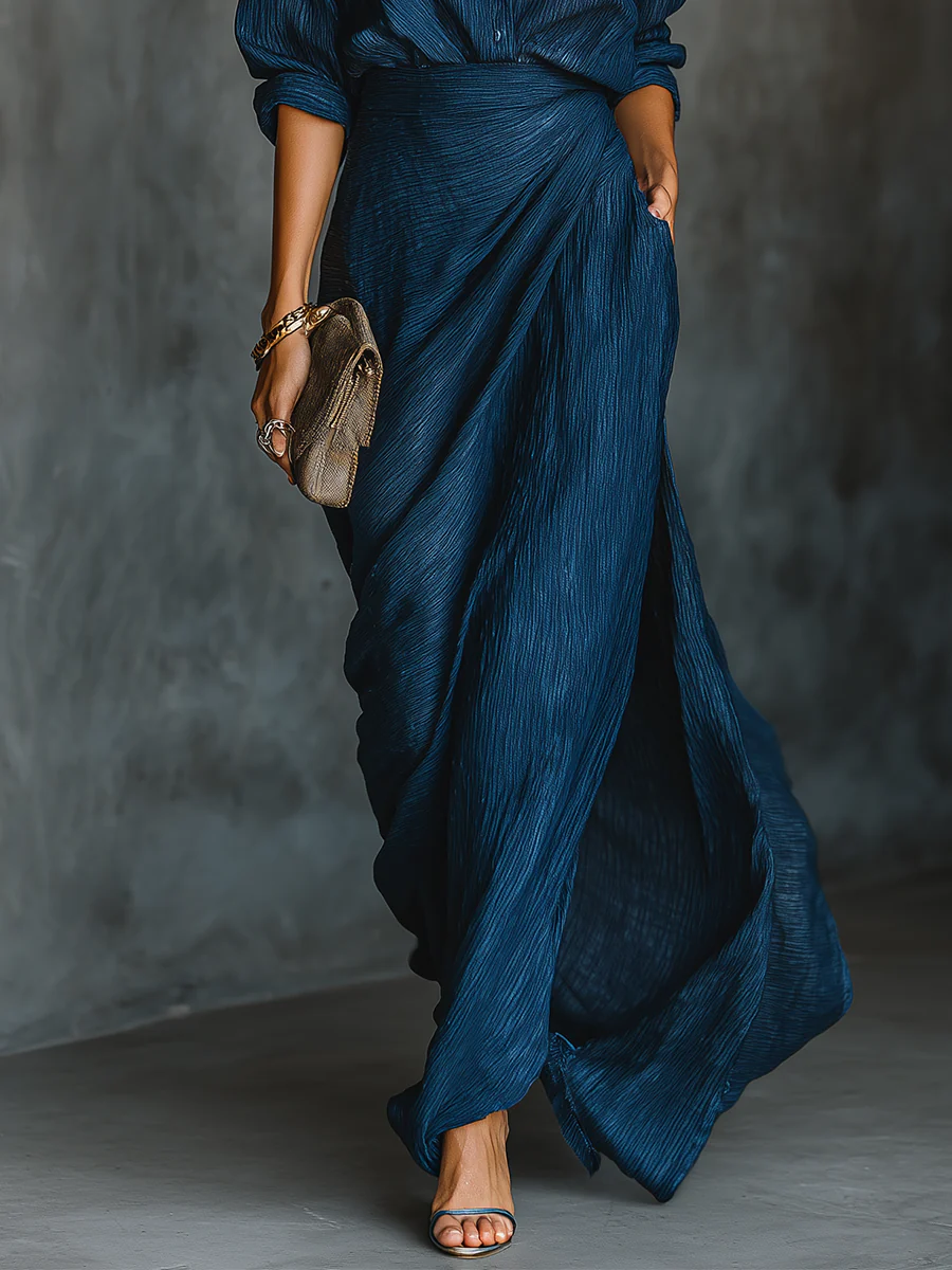 Celina | Robe chemise drapée
