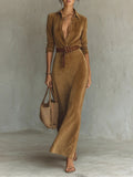 Aurélia | Robe en daim ceinturée