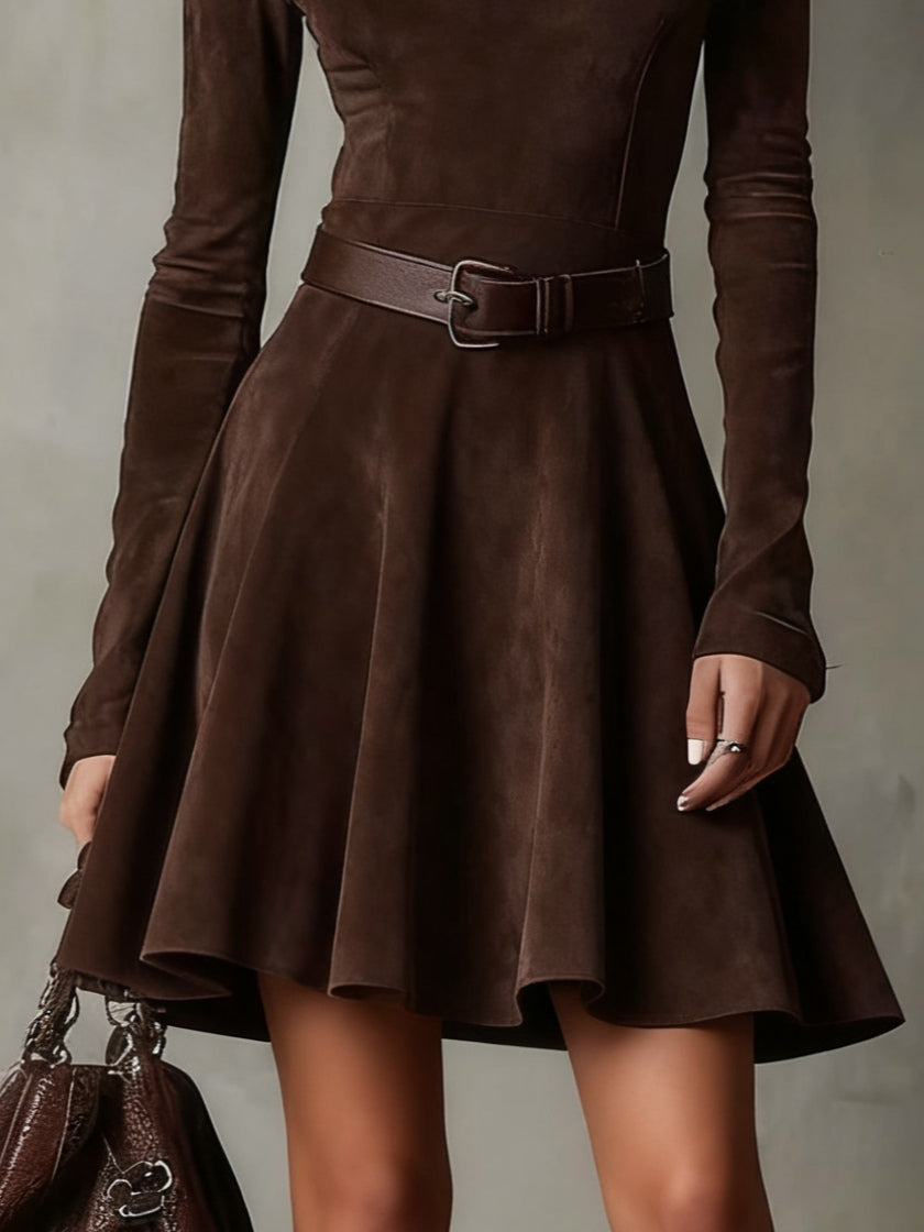 Meredith | Robe mini vintage en daim