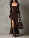Ainsley | Robe longue en similicuir
