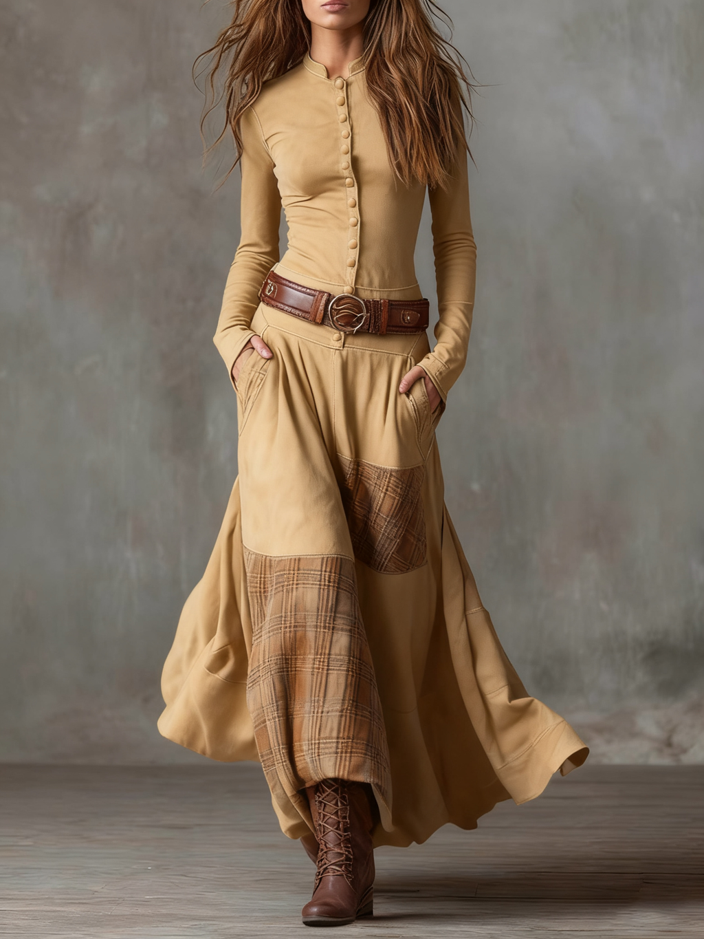 Michelle | Robe en daim ceinturée