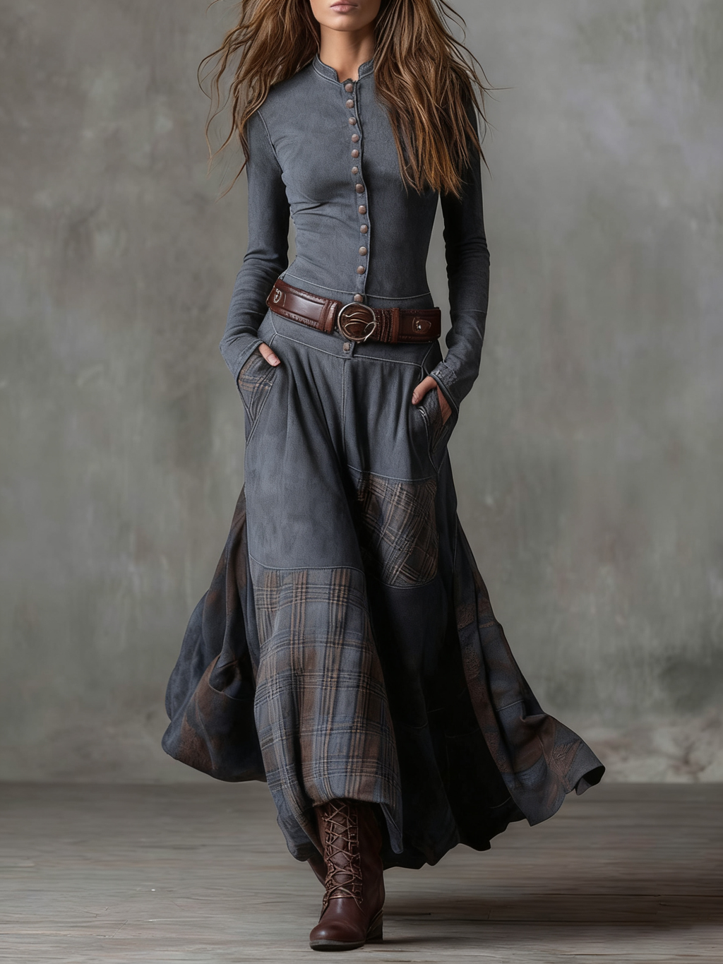 Michelle | Robe en daim ceinturée