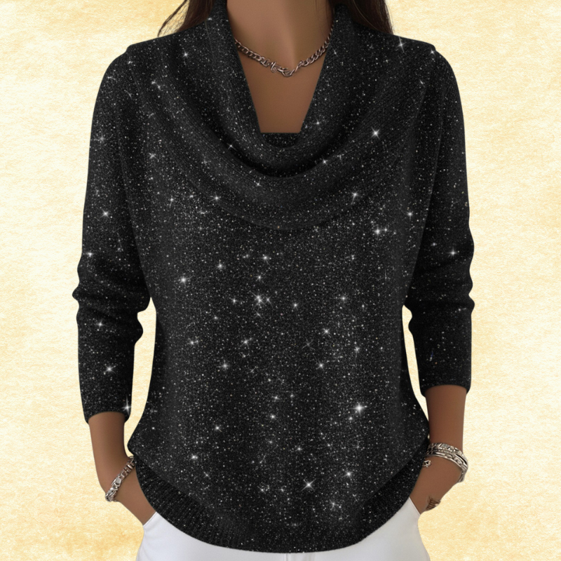 Camille™ - Zachte Glittertrui met Watervalhals 