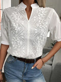 Andrea™ | Elegant V-neck blouse