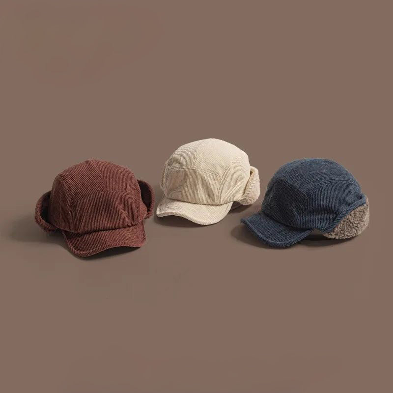 Sam | Bonnet d'hiver britannique côtelé avec cache-oreilles 