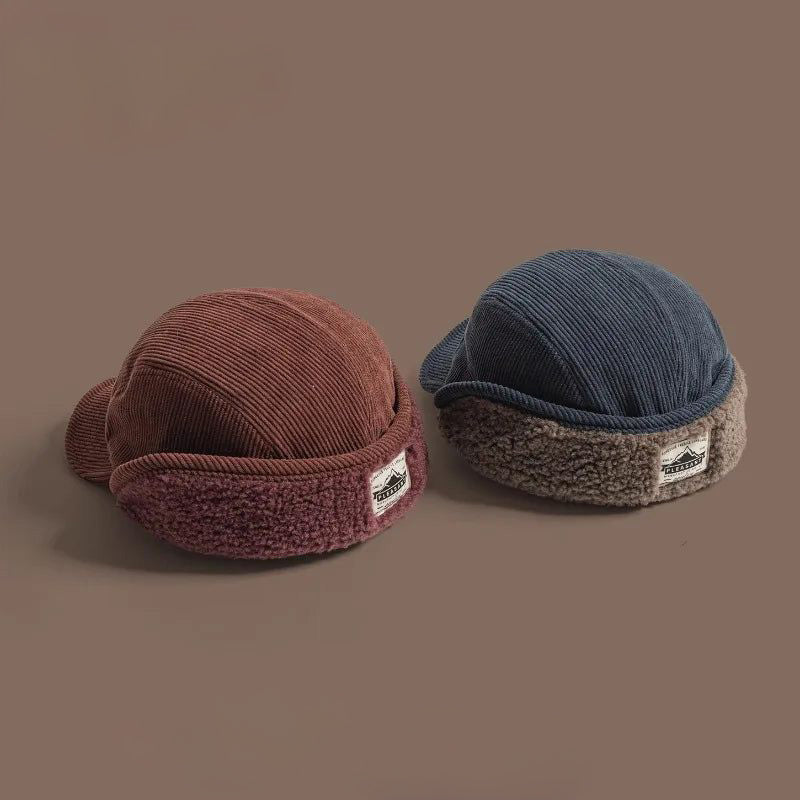 Sam | Bonnet d'hiver britannique côtelé avec cache-oreilles 