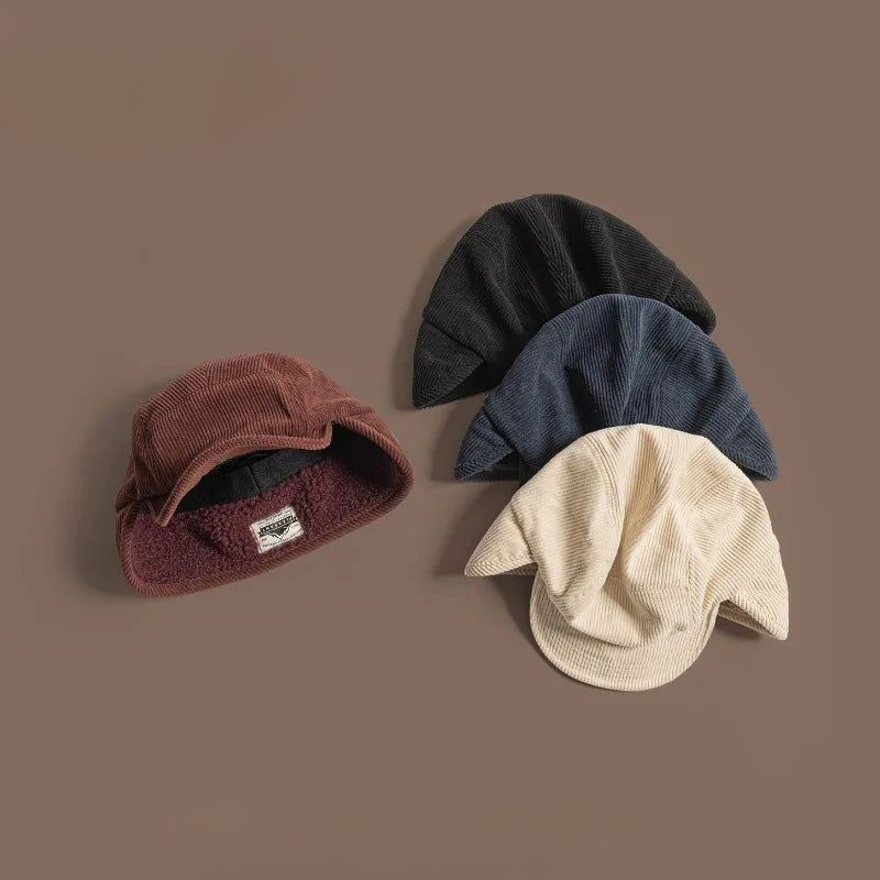 Sam | Bonnet d'hiver britannique côtelé avec cache-oreilles 