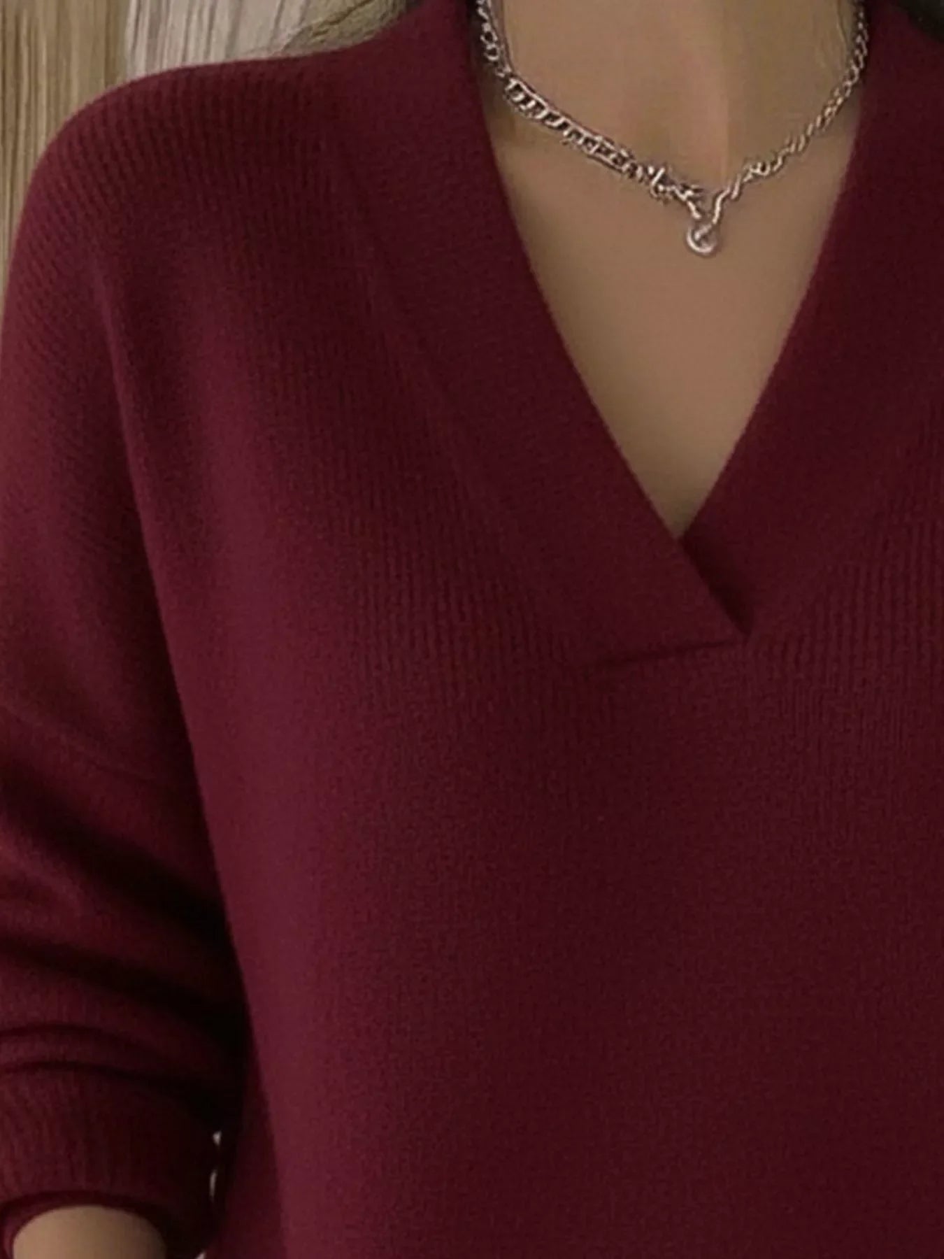Louise | Pull en maille à col V décontracté