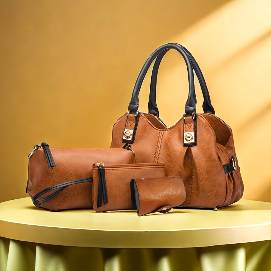 Ensemble de 4 sacs en cuir vintage