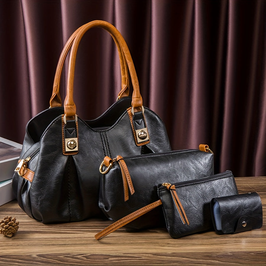 Ensemble de 4 sacs en cuir vintage