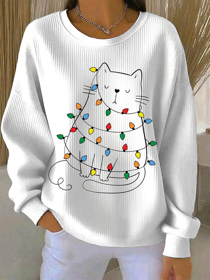 Saar - Kersttrui met kattenmotief 