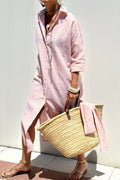 Sophia™ | Elegant striped shirt dress 