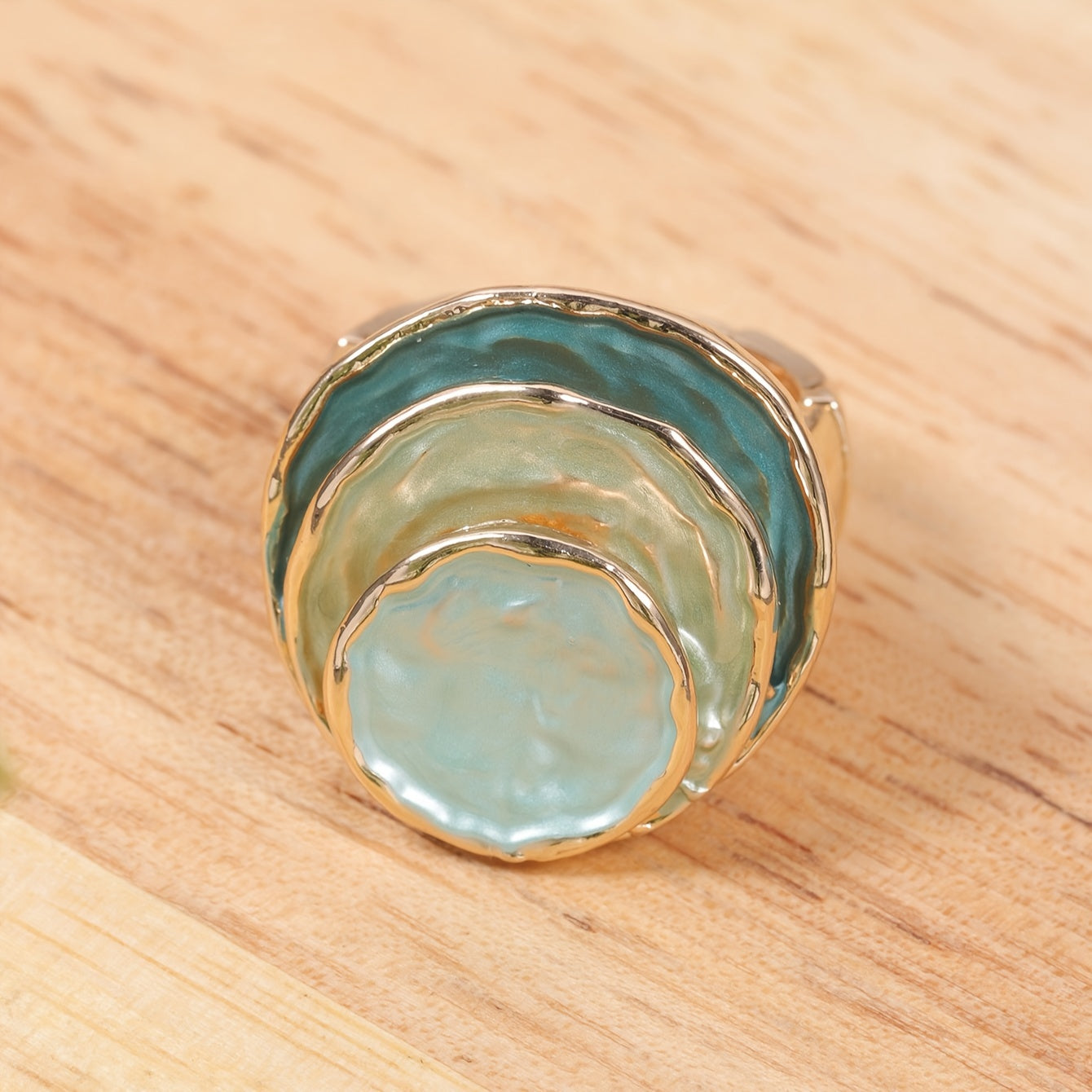 Bague bohème à trois couches en émail