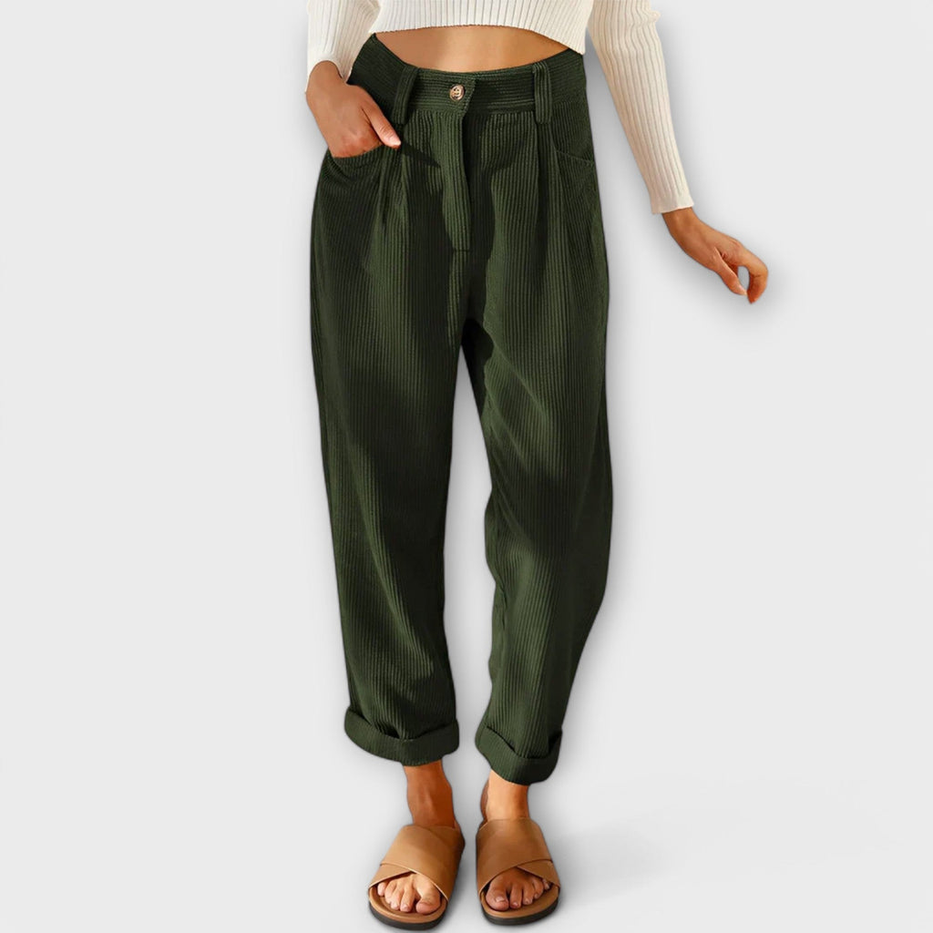 Jana - Pantalon en velours côtelé moderne
