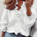 Angelique™ | V-neck blouse with ruffles