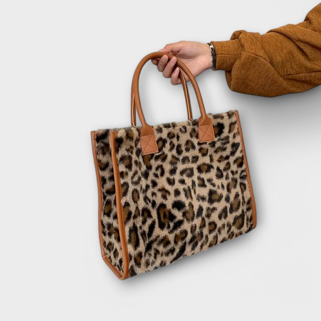 Sac élégant en peluche léopard