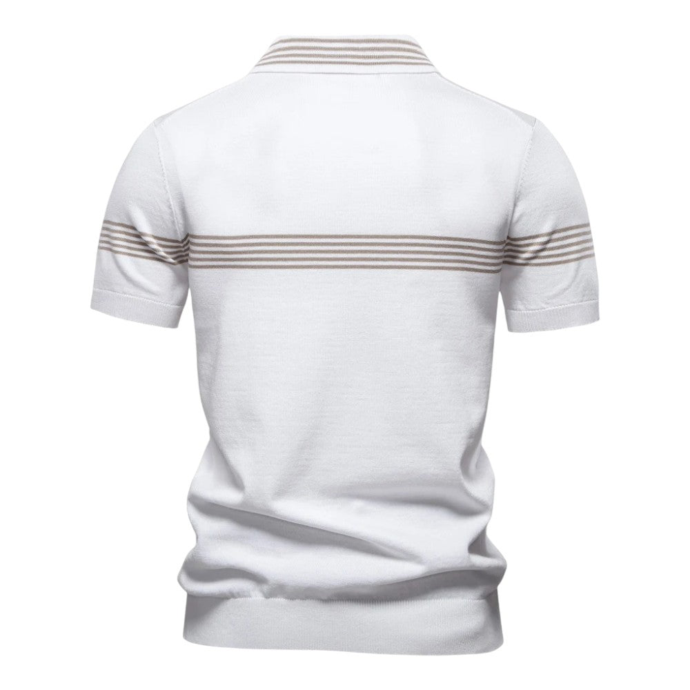 Milan™ | Modern men's polo shirt with zip and contrast stripes