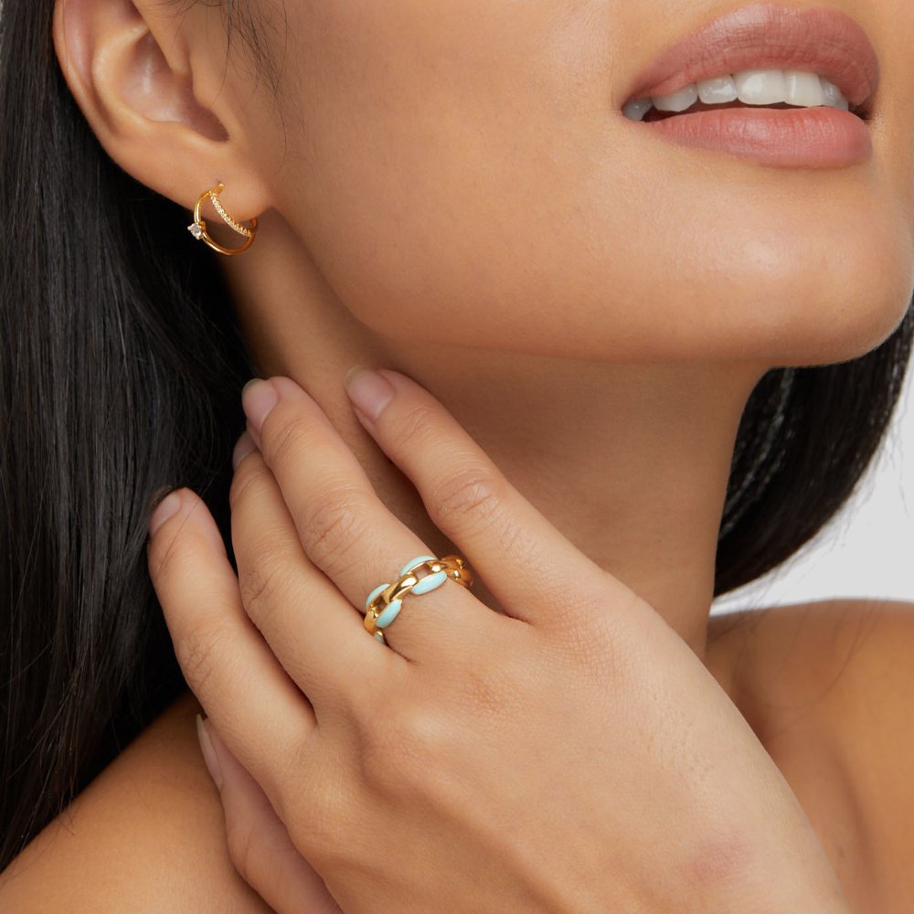 Bague à chaîne bleue Reya
