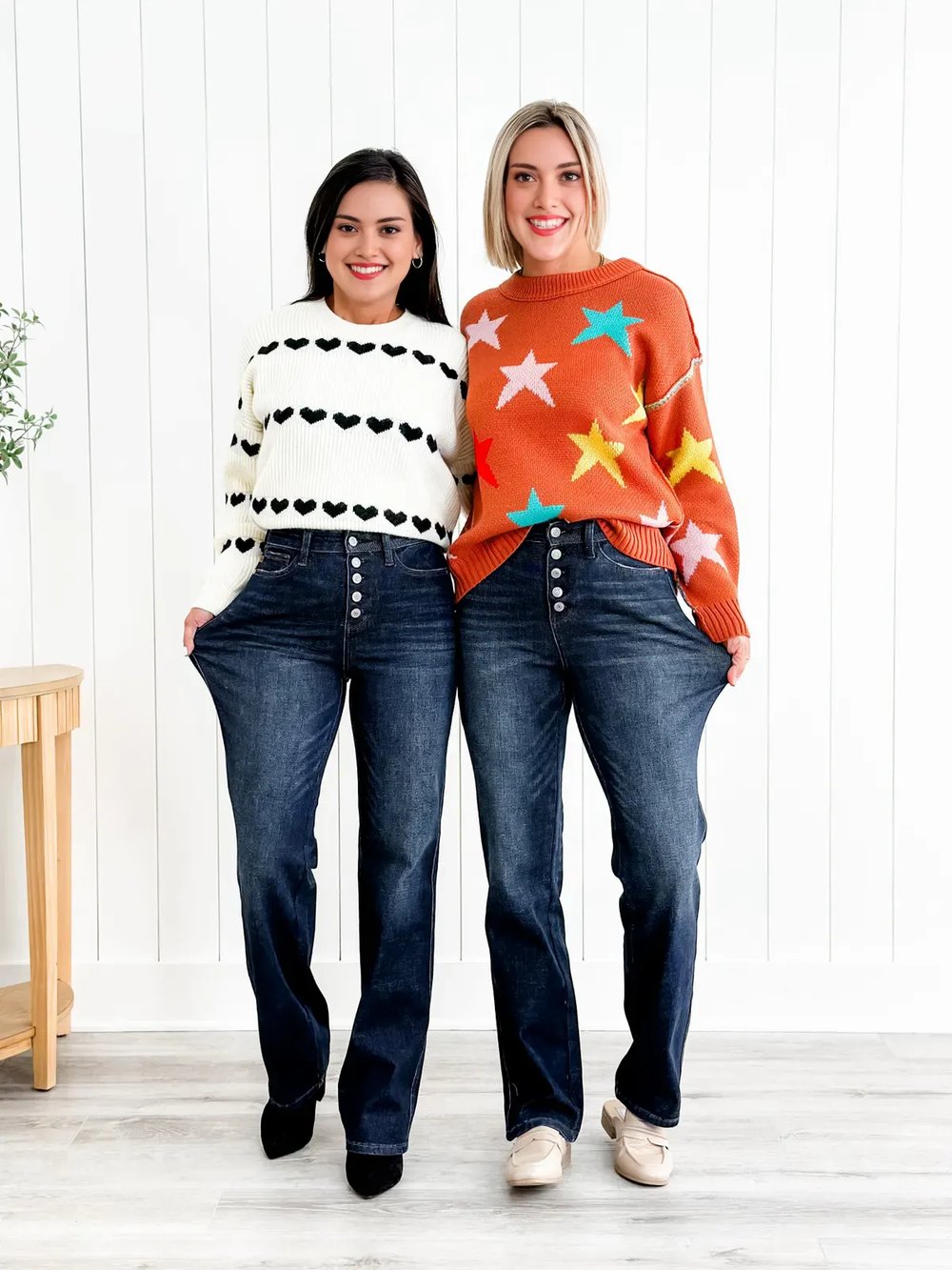 Evelyn | Comfortabele Jeans Met Een Mid-Rise Tailleband En Knoopsluiting