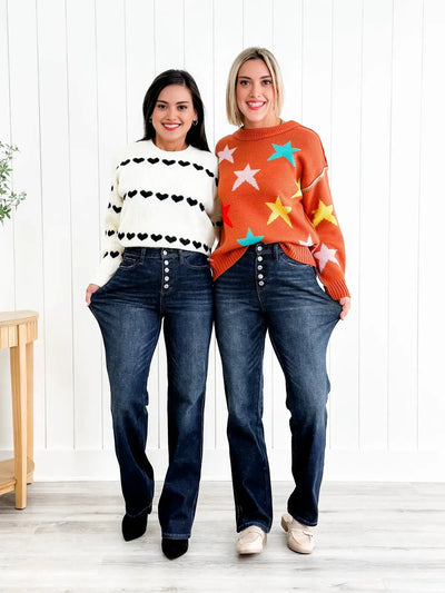 Evelien | Comfortabele Jeans Met Een Mid-Rise Tailleband En Knoopsluiting