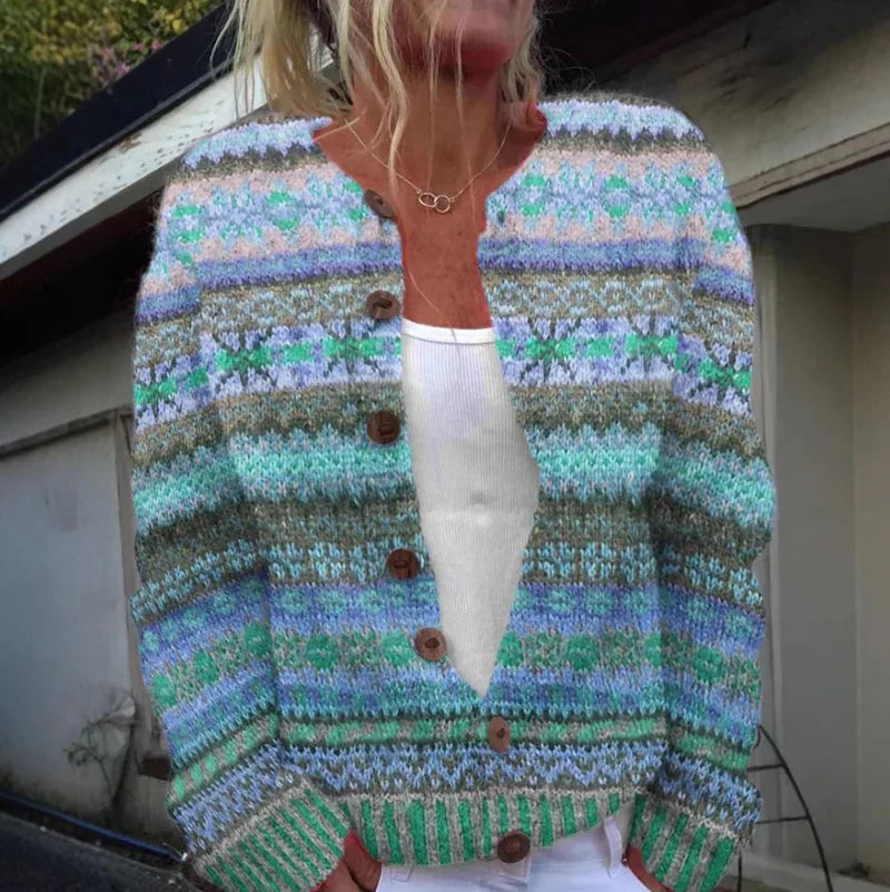 Ebby | Gilet boutonné à imprimé artistique