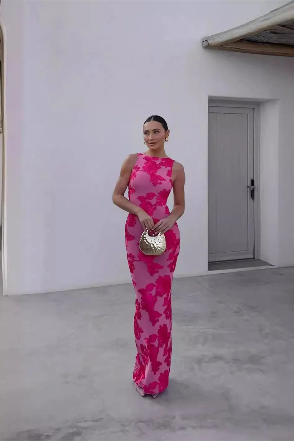 Calliope | Floral tulle maxi dress