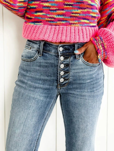 Evelien | Comfortabele Jeans Met Een Mid-Rise Tailleband En Knoopsluiting
