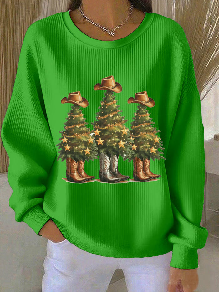 Noor - Kersttrui met western kerstbomen