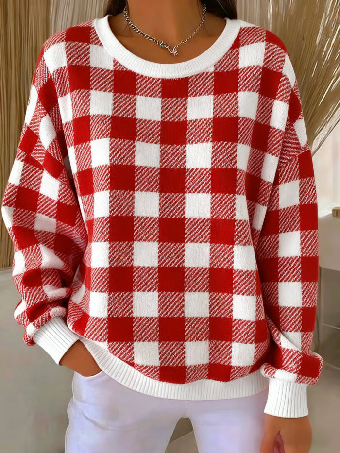 Tess - Gebreide trui met ruitpatroon