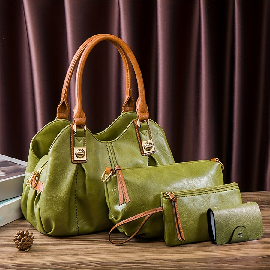 Ensemble de 4 sacs en cuir vintage