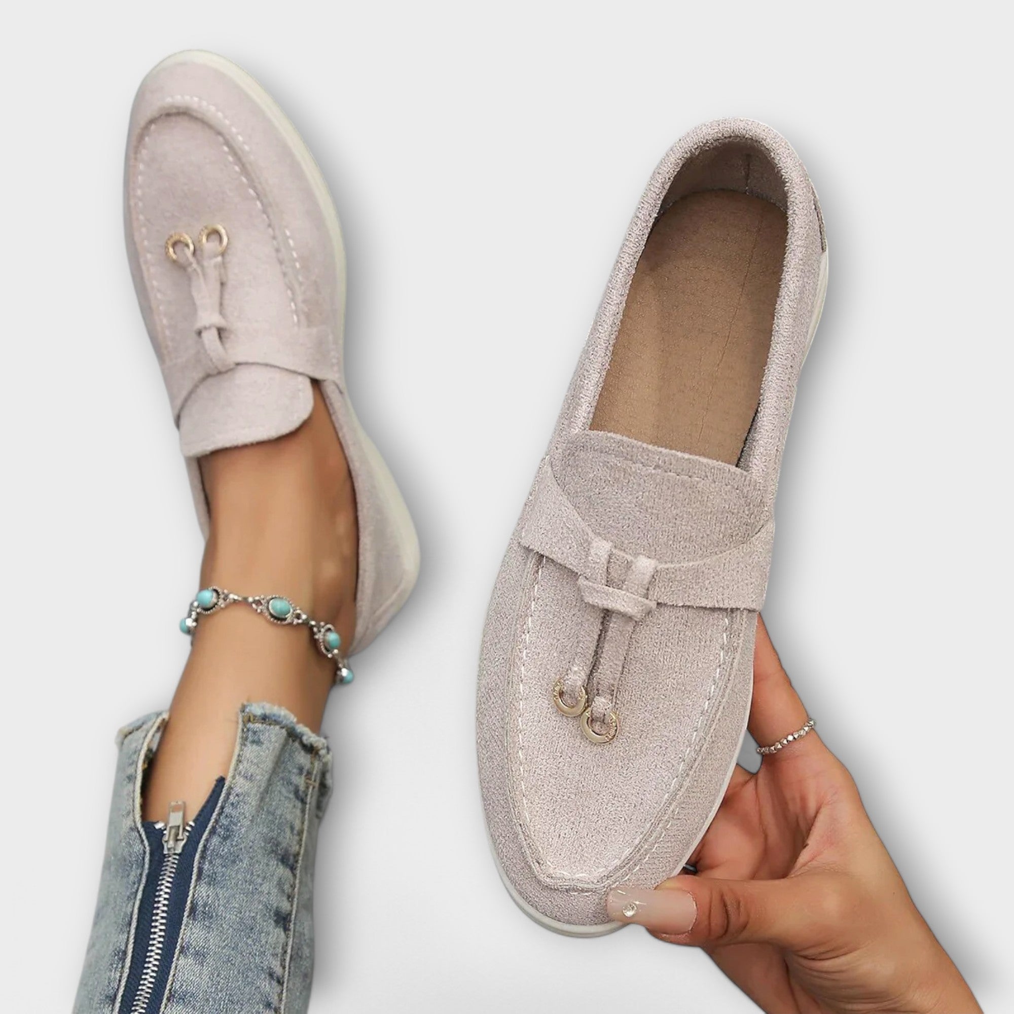 GAMILIA™ | Luxurious velvet loafers with elegant metal detail