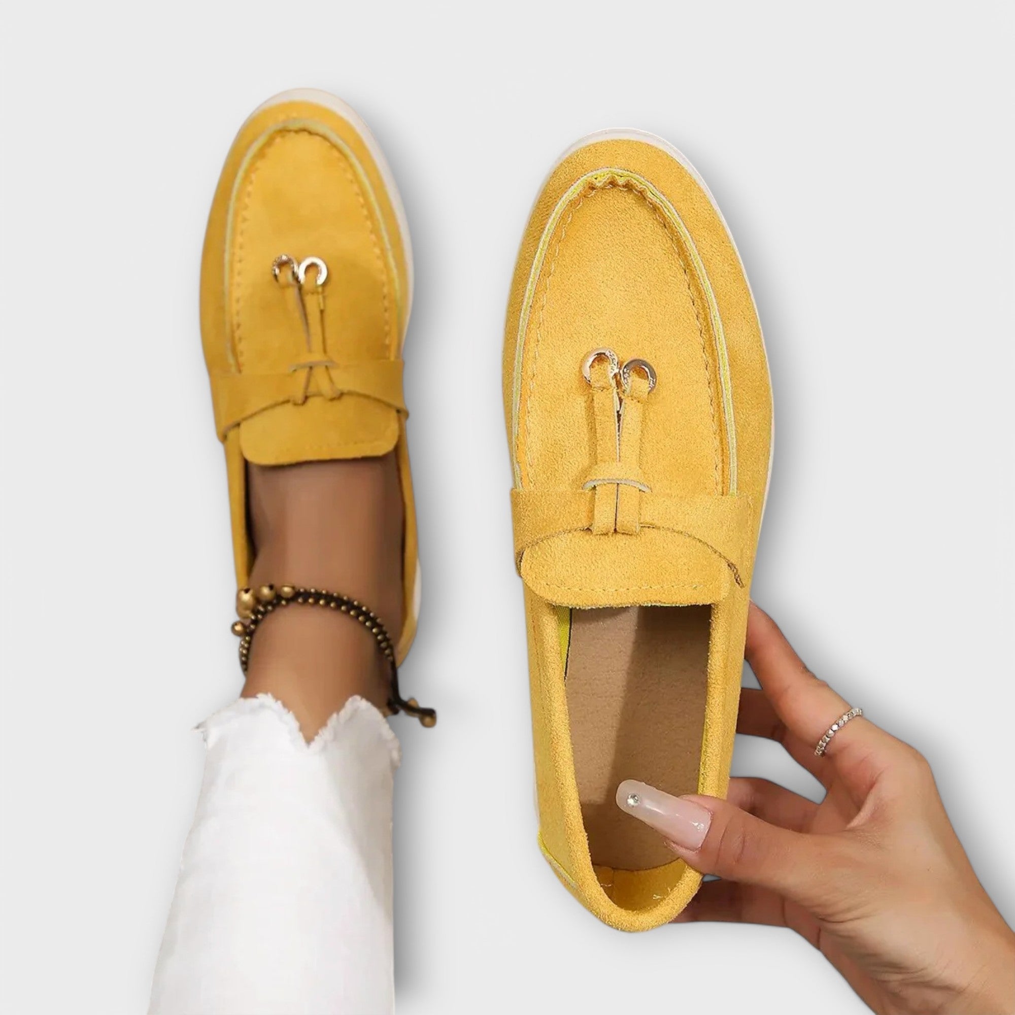 GAMILIA™ | Luxurious velvet loafers with elegant metal detail