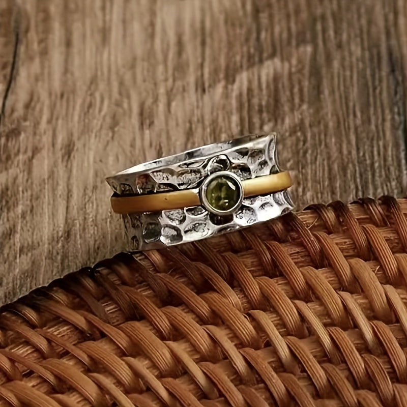 Bague élégante en zircon vert