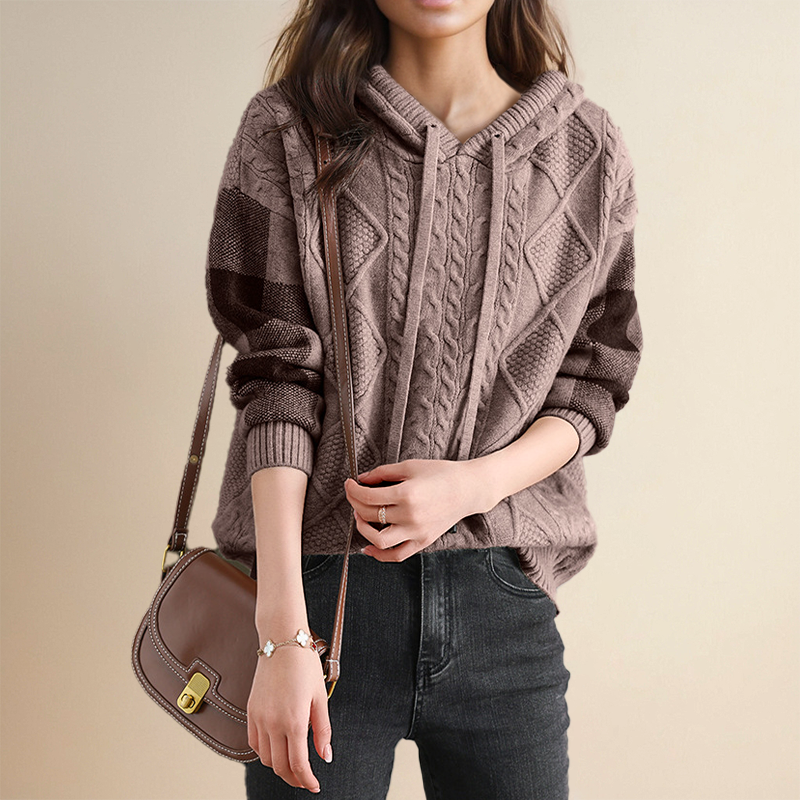 Léonie | Pull à capuche jacquard