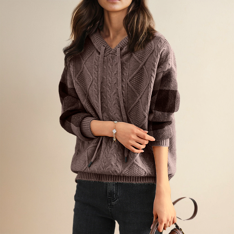 Léonie | Pull à capuche jacquard