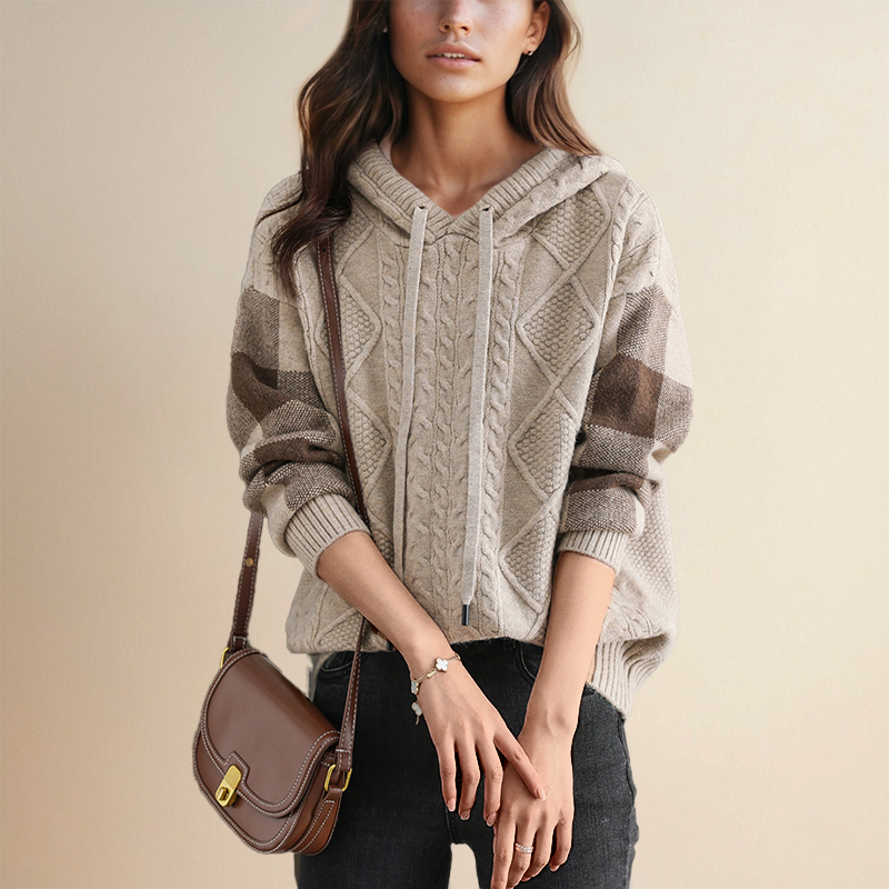 Léonie | Pull à capuche jacquard