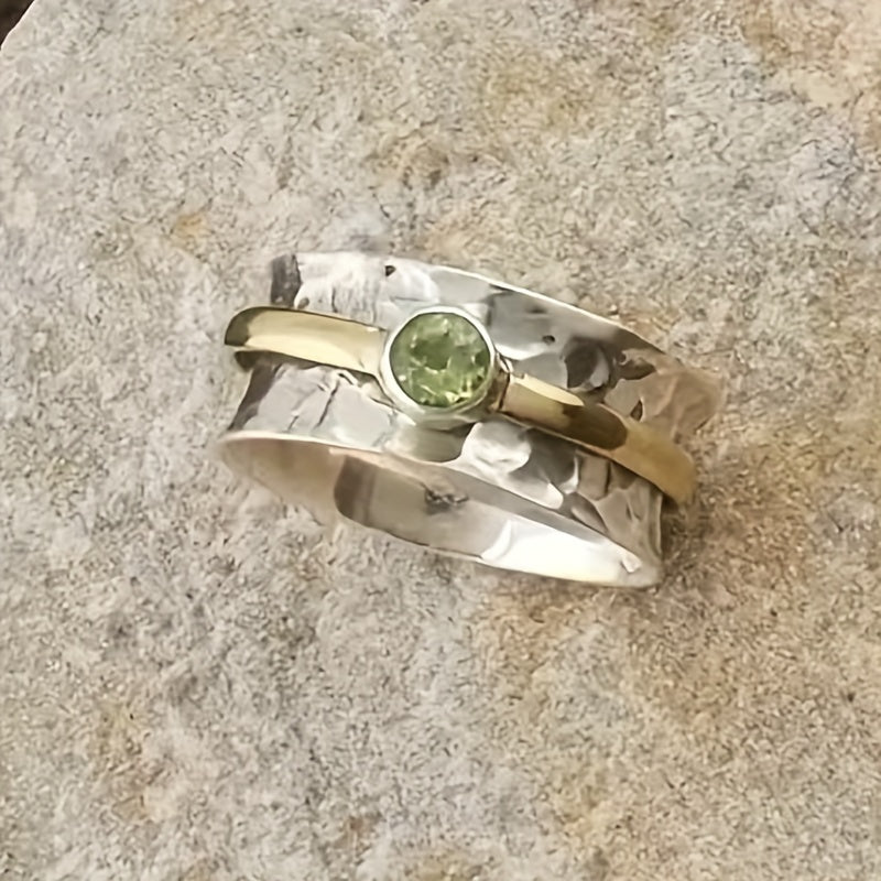 Bague élégante en zircon vert