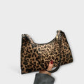 Sac bandoulière style français à imprimé léopard