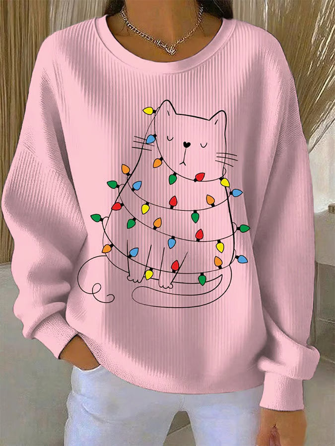 Saar - Kersttrui met kattenmotief 