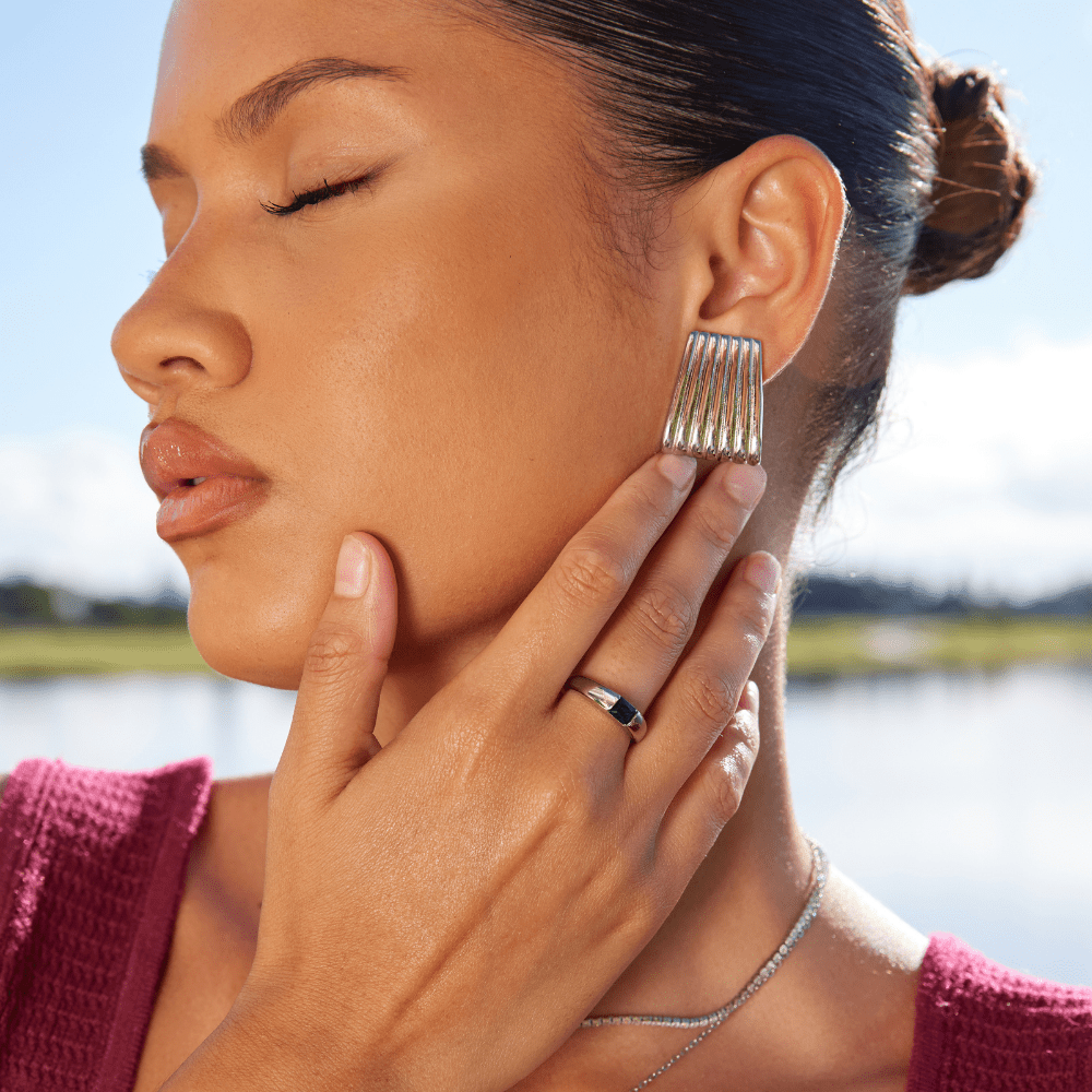 Bague en argent, braise et émeraude
