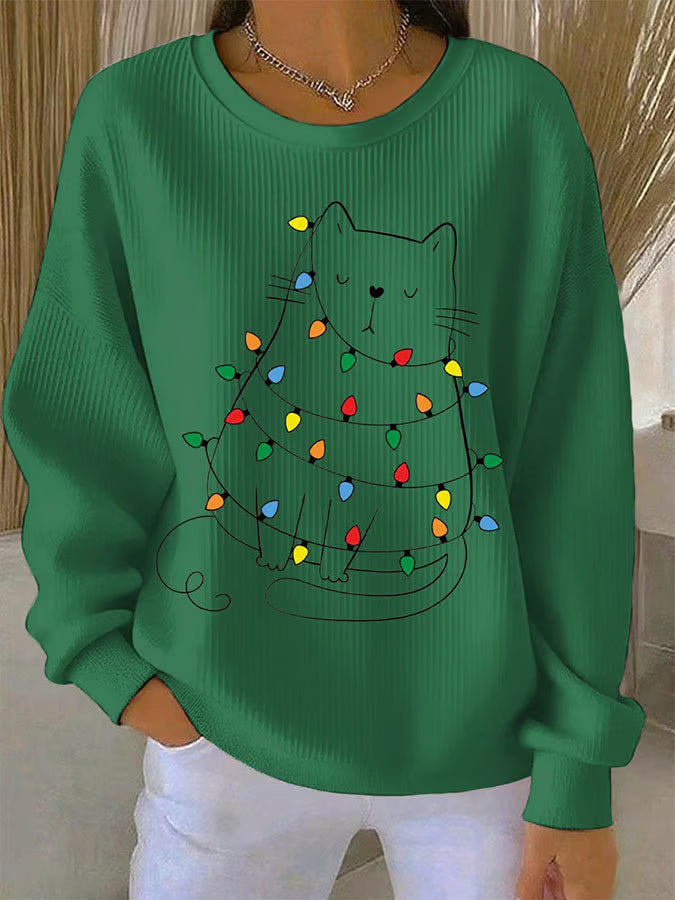 Saar - Kersttrui met kattenmotief 