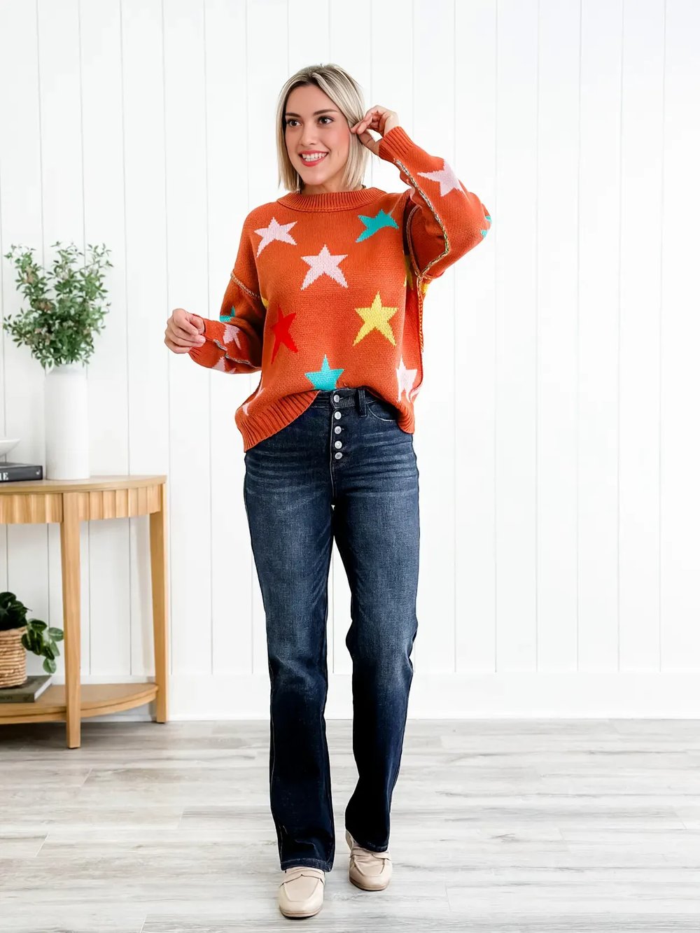 Evelyn | Comfortabele Jeans Met Een Mid-Rise Tailleband En Knoopsluiting