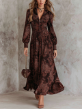 Eloise | Robe longue zippée à la taille, motif cachemire