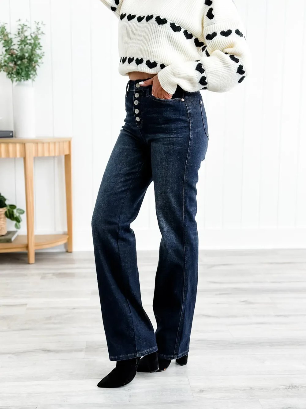 Evelyn | Comfortabele Jeans Met Een Mid-Rise Tailleband En Knoopsluiting