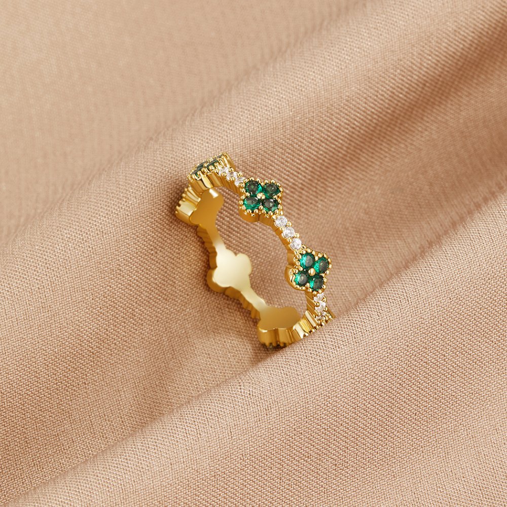 Marisol - Bague en cristal en forme de trèfle