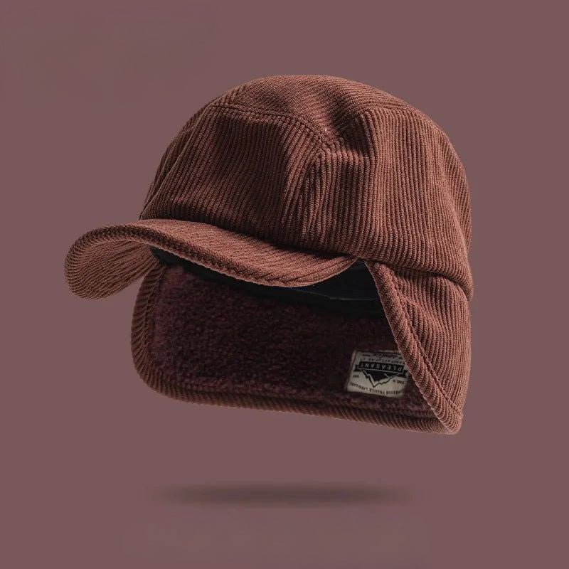 Sam | Bonnet d'hiver britannique côtelé avec cache-oreilles 